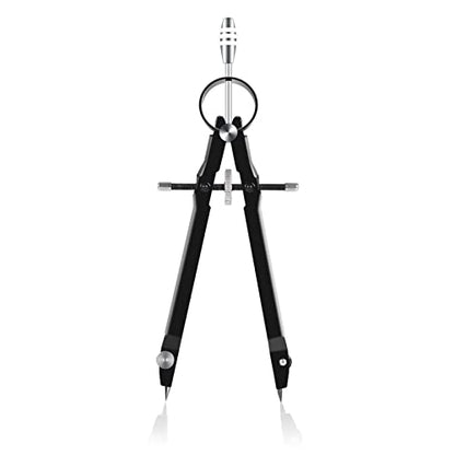 Drawing Compass Drafting Tools Professional Compass Math Geometry Kit Math Precision Painting Round Metal Compass Student Stationery School Supplies Math Ruler Kit(Black) - color: Black