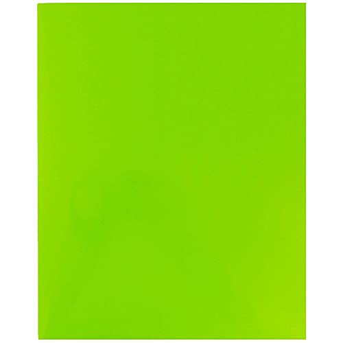 JAM PAPER Laminated Two Pocket Glossy School Folders - Letter Size - High Gloss Lime Green - 6/Pack - color: Lime Green, size: Pack of 6 Folders