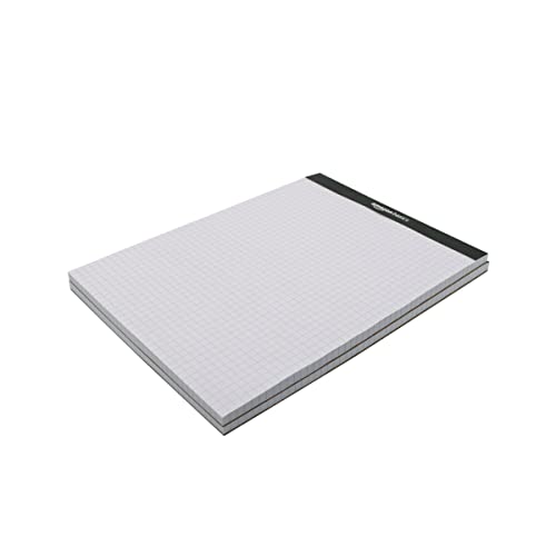 Amazon Basics Quad-Ruled Graph Paper Pad with Sturdy Back, Perforated, 8.5" x 11.75", White, 100 Sheets/Pad, 2-Pack - size: 2 Pack