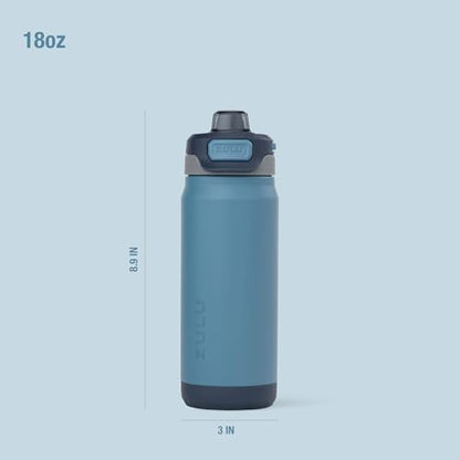 ZULU Powerfill Pro 18oz Kids Stainless Steel Water Bottle with Quick Fill Lid, Triple Wall Vacuum Insulated, Leak Proof Locking Lid, Sip & Chug, Reusable, BPA Free, Dishwasher Safe, Midnight Storm - color: Midnight Storm