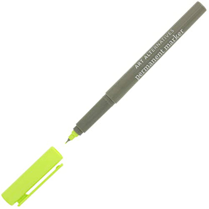 Art Alternatives 영구 마커, 초미세 샤르트뢰즈 - 1.2mm 펠트 펜촉 - 영구 - 다중 표면 - 드로잉 + 글쓰기 + 일러스트레이션 - color: 샤르르르트르, size: 1개(1팩)