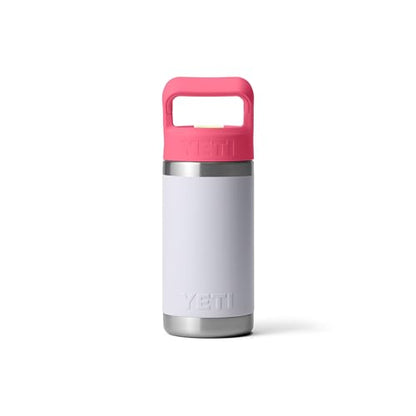 YETI Rambler Jr. 12 oz Kids Bottle, with Straw Cap - color: Mist/Pink/Grasshopper