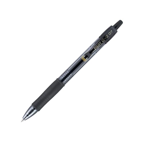 PILOT G2 Premium Refillable & Retractable Rolling Ball Gel Pens, Fine Point, Black Ink, 12 Count (Pack of 1) (31020) - color: Black
