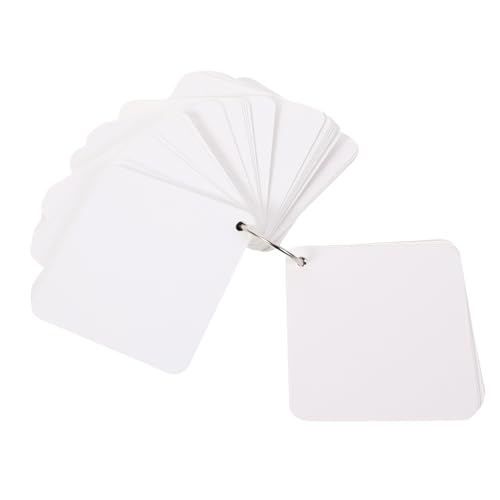 200pcs Blank Flash Cards Index Notecards Metal Binder Ring for Home School Classroom Boys and Girls - size: 9.8X9.8X0.01CM