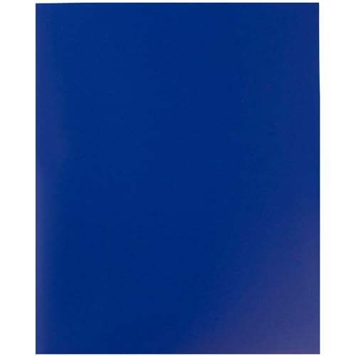 JAM PAPER Plastic 2 Pocket POP Folders - Durable School Folders - Blue - 12/Pack - color: Blue, size: 12 Per Pack