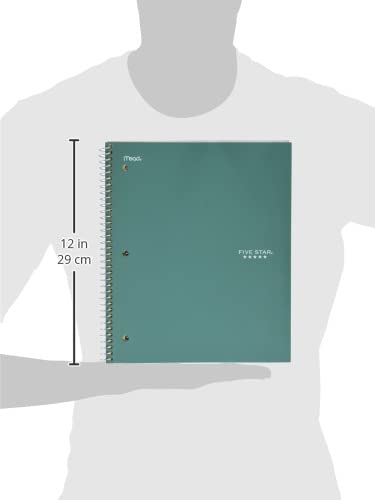 Five Star Spiral Notebook + Study App, 1 Subject, Graph Ruled Paper, 8-1/2" x 11", 100 Sheets, Fights Ink Bleed, Water Resistant Cover, Seaglass Green (620000CH1) - color: Seaglass Green, size: Pack of 1