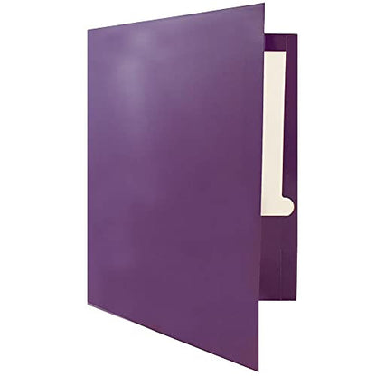 JAM PAPER Laminated Two Pocket Glossy School Folders - Letter Size - High Gloss Purple - 6/Pack - color: Purple, size: Pack of 6 Folders