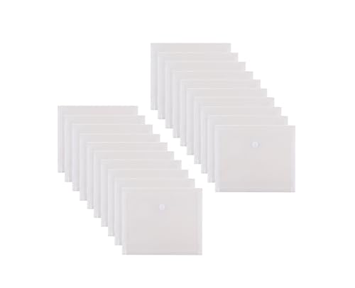 8.5 x 11 Letter Sized Clear Plastic Envelopes with Expanding Gusset Document File Storage Holder 20 Pack Hook Loop Closure - color: 20 Pack