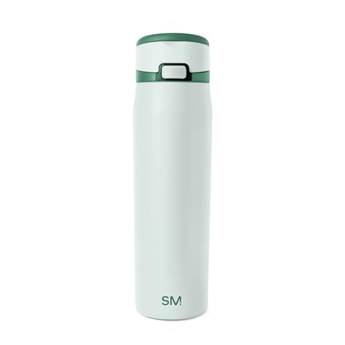 Simple Modern Mesa Loop Water Bottle with Covered Straw and Handle | 24oz Cup Holder Friendly Insulated Stainless Steel Bottles for Travel, Sports and School | Agave - color: -Agave, size: 24 Ounces