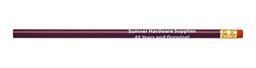 Pencil Guy Promotional Personalized Imprinted Purple Round Pencils | 144 to a box, 19 color(s) to choose from - color: Purple, size: 1 Count (Pack of 144)