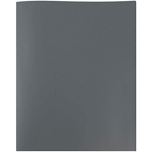 JAM PAPER Plastic 2 Pocket POP Folders - Durable School Folders - Grey - 6/Pack - color: Grey, size: 6 Per Pack