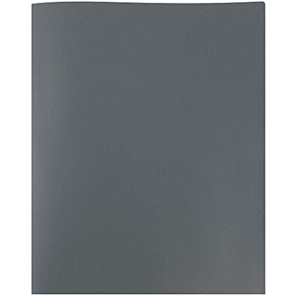 JAM PAPER Plastic 2 Pocket POP Folders - Durable School Folders - Grey - 6/Pack - color: Grey, size: 6 Per Pack