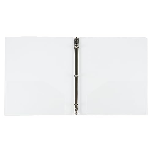 JAM PAPER Plastic 0.5 inch Binder - Clear 3 Ring Binder - Sold Individually - color: Clear, size: 0.5 inch