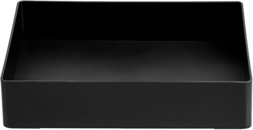 Amazon Basics Rectangular Plastic Desk Organizer with Storage Trays, Accessory Tray for Office Supplies and Pen Holder, 9.4 x 6.7 x 2 inch, Black (Pack of 2) - size: 9.4" x 6.7" x 2" (Pack of 2)