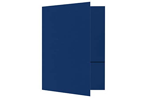 LUXPaper 9" x 12" Presentation Folders | Two Pocket | Navy Blue | 100lb. Cover | 10 Qty - color: Navy