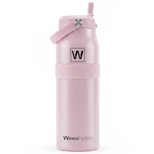 32 oz Insulated Water Bottle with Straw, Leakproof Stainless Steel Bottle with Handle, Non-Slip Silicone Sleeve, Internal Markings, Dishwasher Safe for Travel, Gym, Sports,Pink - color: Pink