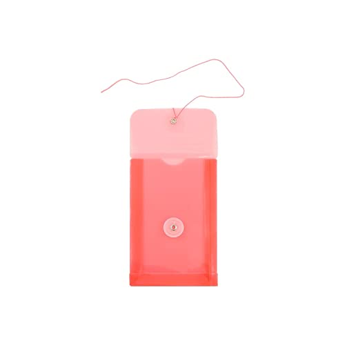 JAM PAPER Plastic Envelopes with Button & String Tie Closure - 4 1/4 x 6 1/4 - Red - 12/Pack - color: Red, size: 4 x 6