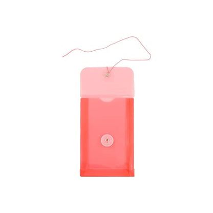 JAM PAPER Plastic Envelopes with Button & String Tie Closure - 4 1/4 x 6 1/4 - Red - 12/Pack - color: Red, size: 4 x 6