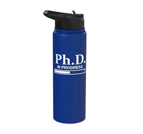 PhD in Progress Doctorate Student PhD Candidate Future Dr Stainless Steel Insulated Water Bottle - color: Royal Blue