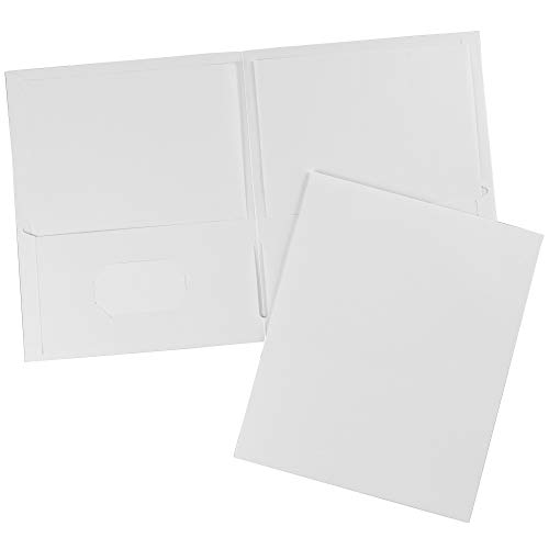 Avery Two Pocket Folders, Holds up to 40 Sheets, Business Card Slot, 25 White Folders (47991) - color: White, size: One Size