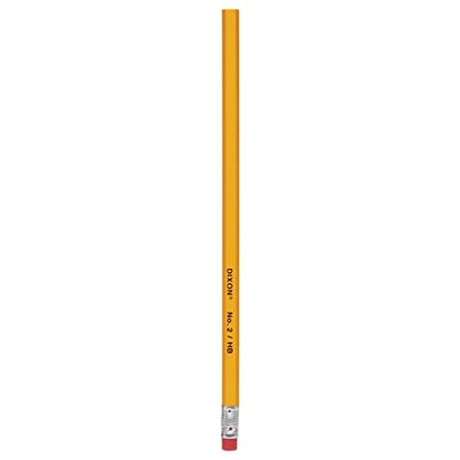 Dixon No. 2 Yellow Pencils, Wood-Cased, Black Core, #2 HB Soft, 8-Count (14408)
