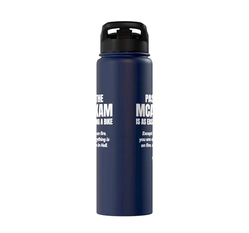 MCAT exam funny pre medical student Stainless Steel Insulated Water Bottle - color: Navy Blue