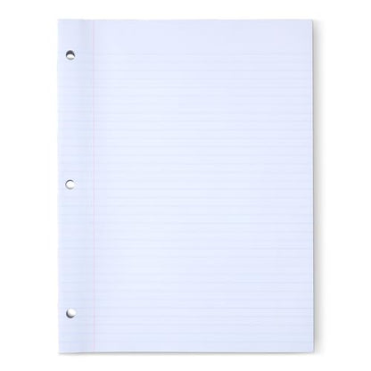 Amazon Basics Loose Leaf Paper, College Ruled Reinforced, 150 Sheets, 11" x 8.5", White, No Binding