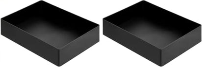 Amazon Basics Rectangular Plastic Desk Organizer with Storage Trays, Accessory Tray for Office Supplies and Pen Holder, 9.4 x 6.7 x 2 inch, Black (Pack of 2) - size: 9.4" x 6.7" x 2" (Pack of 2)