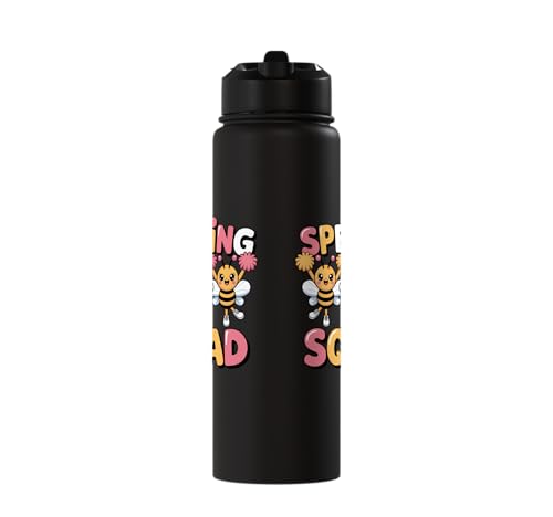 Spelling Squad Teacher Student Coach Classroom Stainless Steel Insulated Water Bottle - color: Black