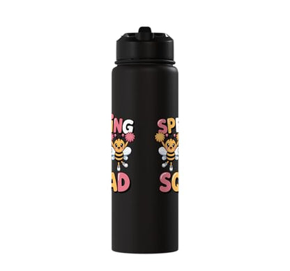 Spelling Squad Teacher Student Coach Classroom Stainless Steel Insulated Water Bottle - color: Black