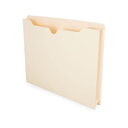 Staples Jacket File Folders, Letter Size, Manila, 2‑Inch Expandable Sides, Heavy‑Duty Construction – 50/Pack - style: 50 Pack