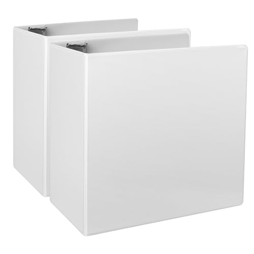 CIXILDTS 5-Inch 3 Ring Binder, Standard 5" Slant-D Ring Binder Fit Letter Size Paper, Presentation View Binders, White, 2-Pack - color: White, size: 5", style: 2-Pack