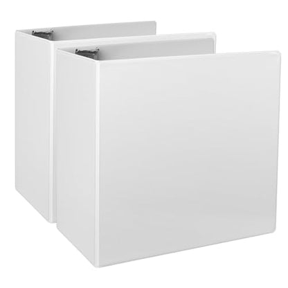 CIXILDTS 5-Inch 3 Ring Binder, Standard 5" Slant-D Ring Binder Fit Letter Size Paper, Presentation View Binders, White, 2-Pack - color: White, size: 5", style: 2-Pack