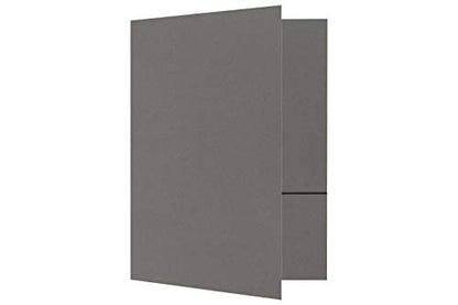 LUXPaper 9" x 12" Presentation Folders | Two Pocket | Smoke Gray | 100lb. Cover | 10 Qty - color: Smoke