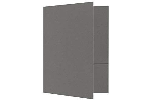 LUXPaper 9" x 12" Presentation Folders | Two Pocket | Smoke Gray | 100lb. Cover | 10 Qty - color: Smoke