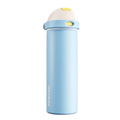 POWCAN 24 oz Metal Water Bottle: 2-in-1 Push-Button Spout & Quick-Flip Straw, Leakproof, Cold 24Hrs, Fits Car Cup Holder, Insulated Cup for Sports, School, Trip, Gift for Women, Girls (Glass Slipper) - color: Glass Slipper, size: 24 Ounces