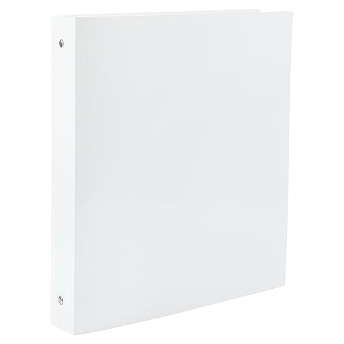 JAM PAPER Plastic 1 inch Binder - White 3 Ring Binder - Sold Individually - color: White, size: 1 inch