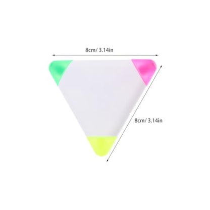 10pcs Triangle Highlighter Pens in 3 Colors, Plastic Portable Highlighters for Note Taking and Classroom Use, Prevents Smudges, for Students and Teachers