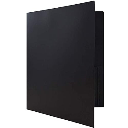 JAM PAPER Plastic 2 Pocket POP Folders - Durable School Folders - Black - 6/Pack - color: Black, size: 6 Per Pack