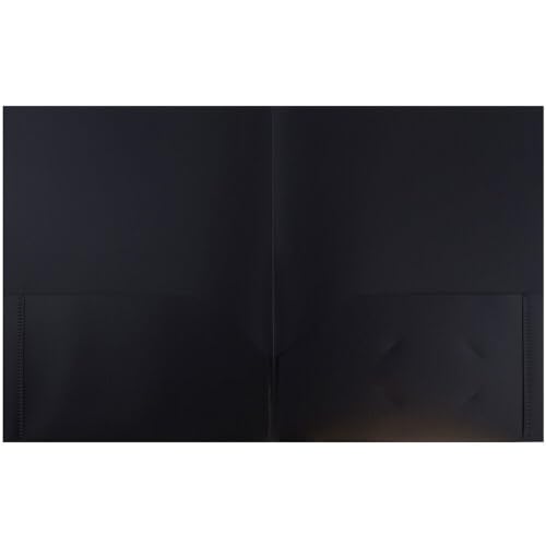 JAM PAPER Plastic 2 Pocket POP Folders - Durable School Folders - Black - 12/Pack - color: Black, size: 12 Per Pack