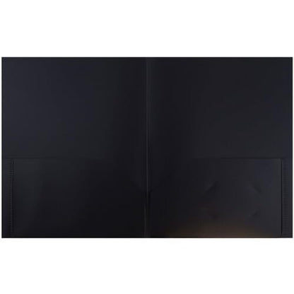 JAM PAPER Plastic 2 Pocket POP Folders - Durable School Folders - Black - 12/Pack - color: Black, size: 12 Per Pack