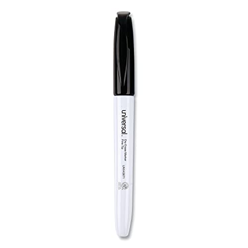 Universal UNV43671 Fine Bullet Tip Pen Style Dry Erase Marker - Black (1-Dozen) (Pack of 2) - size: 12 Count (Pack of 2)