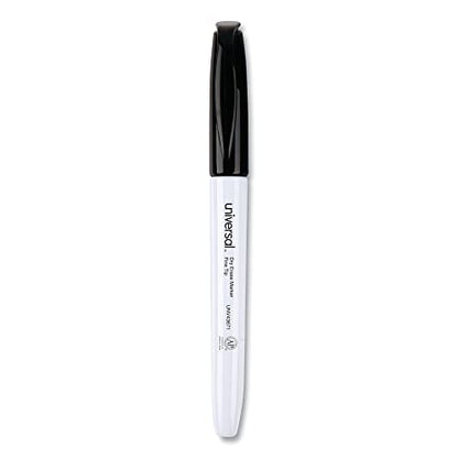 Universal UNV43671 Fine Bullet Tip Pen Style Dry Erase Marker - Black (1-Dozen) (Pack of 2) - size: 12 Count (Pack of 2)