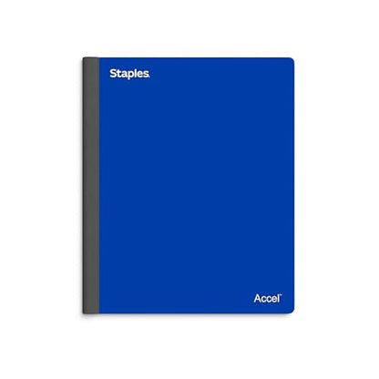 STAPLES Premium 3‑Subject Notebook, 8.5” x 11”, College Ruled, 150 Sheets, Blue - size: 3 Pack
