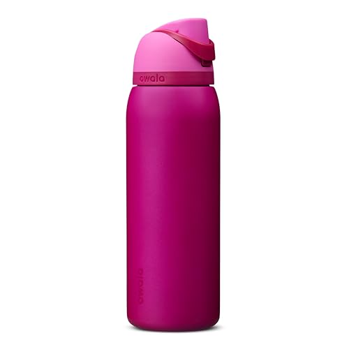 Owala FreeSip Insulated Stainless Steel Water Bottle with Straw, BPA-Free Sports Water Bottle, Great for Travel, 40 Oz, Read My Lips - color: Read My Lips, size: 40 Ounces