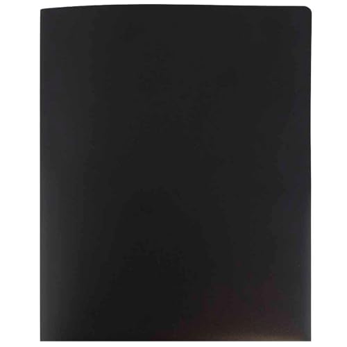 JAM PAPER Heavy Duty Plastic 2 Pocket Extra Tough School Folders - Black - 3/Pack - color: Black, size: 3 Per Pack