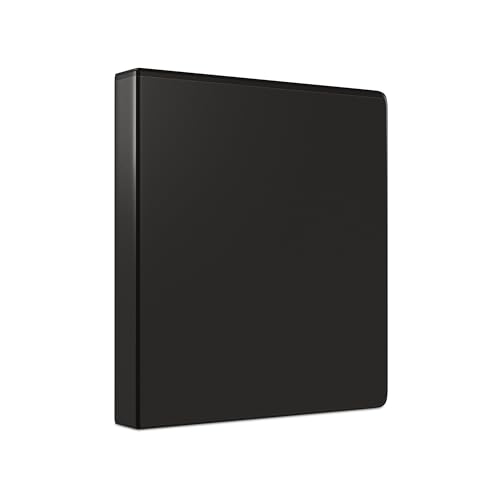 Staples Economy 1‑Inch 3‑Ring View Binders, Black, Clear Overlay, Lightweight Round Rings, Budget Organizer for School & Office, 24/Carton - color: Black, size: 24 Pack, style: 1'' Inch