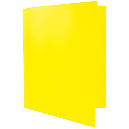 JAM PAPER Plastic 2 Pocket POP Folders - Durable School Folders - Yellow - 6/Pack - color: Yellow, size: 6 Per Pack