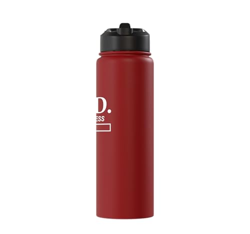 PhD in Progress Doctorate Student PhD Candidate Future Dr Stainless Steel Insulated Water Bottle - color: Red