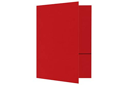 LUXPaper 9" x 12" Presentation Folders | Two Pocket | Ruby Red | 100lb. Cover | 10 Qty - color: Ruby Red